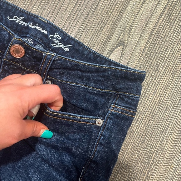 American Eagle Womens 'Live Your Life' Shorts Raw Hem Denim Stretch Blue Size 0 - Picture 2 of 7